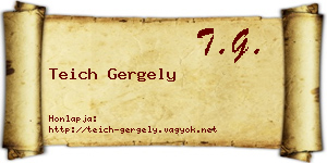 Teich Gergely névjegykártya